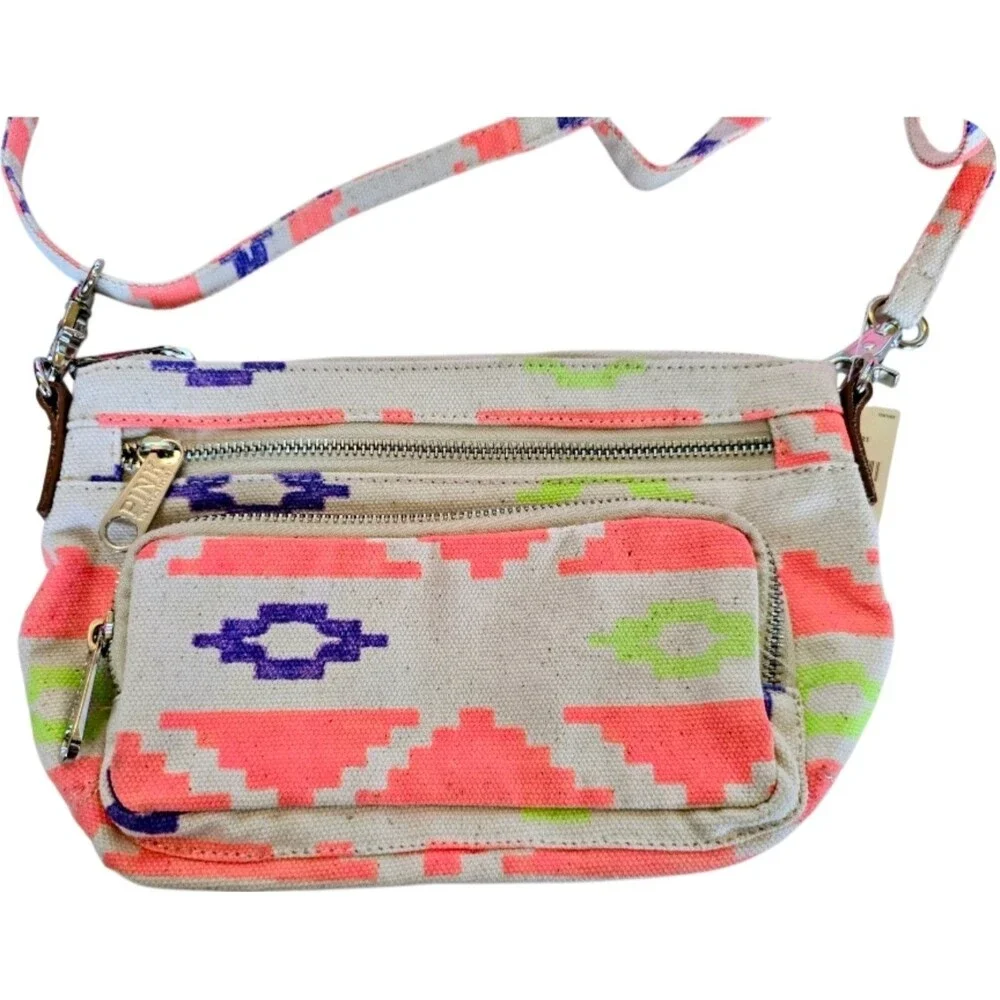 5pc VS PINK tote bag makeup cosmetic double zippered case cross-body bag NEW WT